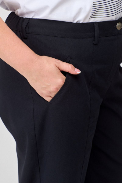 Черные брюки-джинсы slouchy из хлопка с карманами SOVA 11102 черный - фото 7