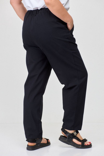 Черные брюки-джинсы slouchy из хлопка с карманами SOVA 11102 черный - фото 3