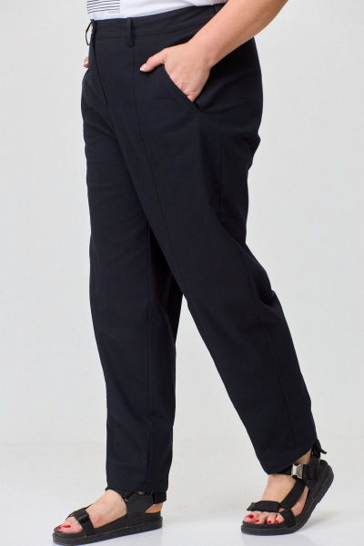 Черные брюки-джинсы slouchy из хлопка с карманами SOVA 11102 черный - фото 2