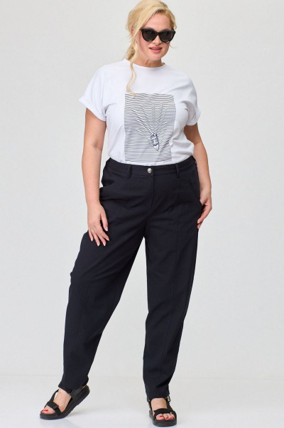 Черные брюки-джинсы slouchy из хлопка с карманами SOVA 11102 черный - фото 1