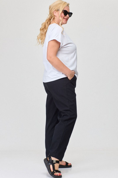 Черные брюки-джинсы slouchy из хлопка с карманами SOVA 11102 черный - фото 6