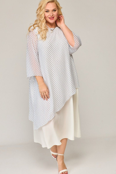 Шифоновое платье с двухслойной юбкой и разрезами Angelina & Сo 853 - фото 9