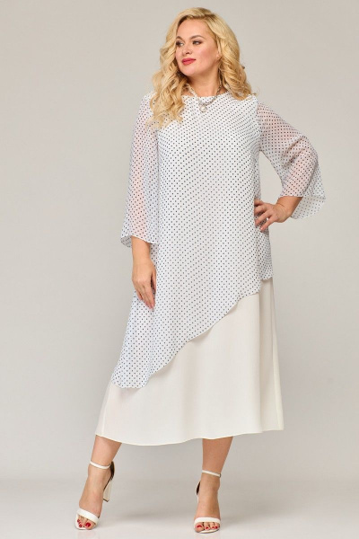 Шифоновое платье с двухслойной юбкой и разрезами Angelina & Сo 853 - фото 8