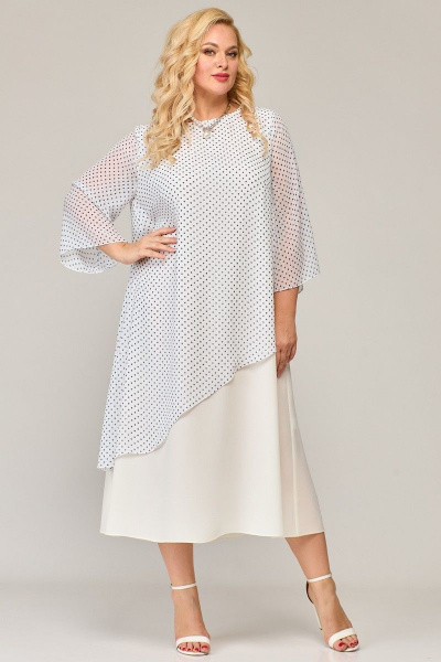 Шифоновое платье с двухслойной юбкой и разрезами Angelina & Сo 853 - фото 5