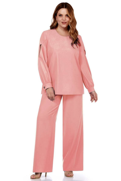 Летний костюм из шелка: туника и брюки LaKona 11507 персик - фото 2