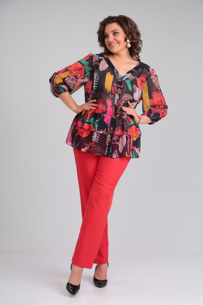 Блуза, брюки Mubliz 066 красный - фото 1