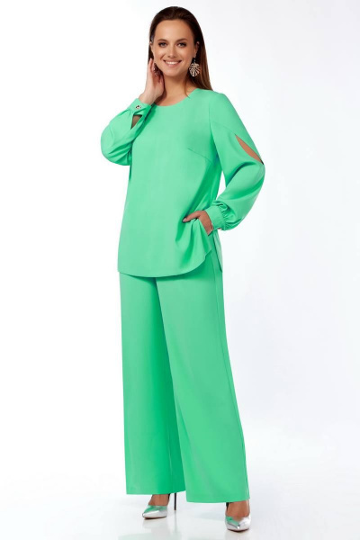 Брюки и туника летний комплект из текстиля LaKona 11507 ментол - фото 4