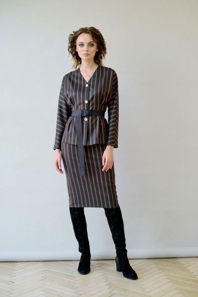 Деловой комплект жакет и юбка из текстиля Motif 2087 - фото 3