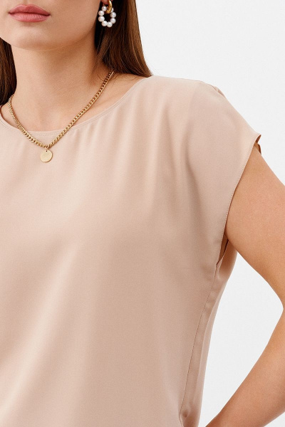 Блуза летняя свободного кроя из текстиля Ketty К-09940 бежевый - фото 4