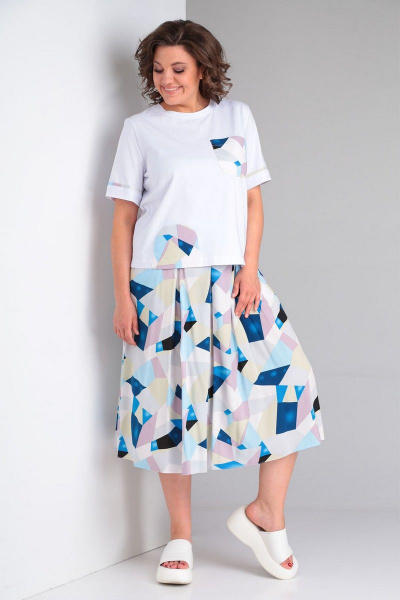 Майка, юбка VIA-Mod 553 синий - фото 1