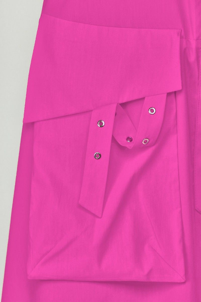 Платье бохо трапециевидное из хлопка с декоративными элементами Abbi 1009 фуксия - фото 4