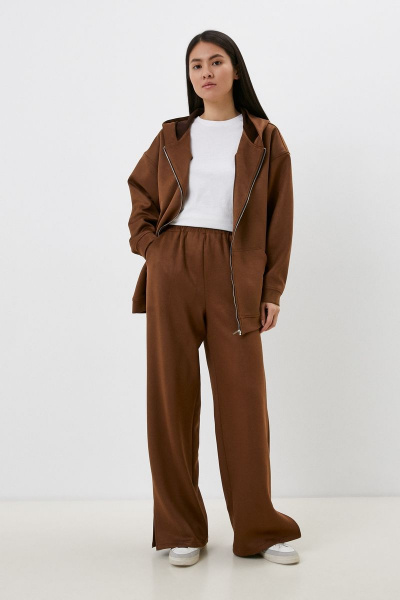 Брюки и свитшот из мягкого трикотажа с капюшоном Patriciа NY15418 рыжий - фото 1