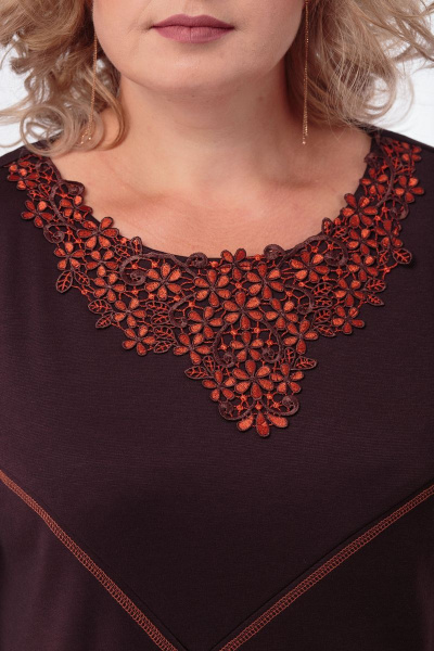 Блуза Anelli 341 бордо - фото 3