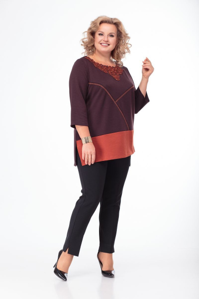 Блуза Anelli 341 бордо - фото 1