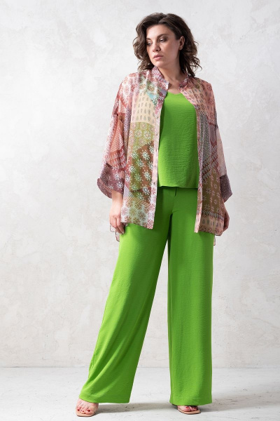 Тройка: брюки, топ и шифоновая блуза из легкой ткани Avanti 1375-7 - фото 2