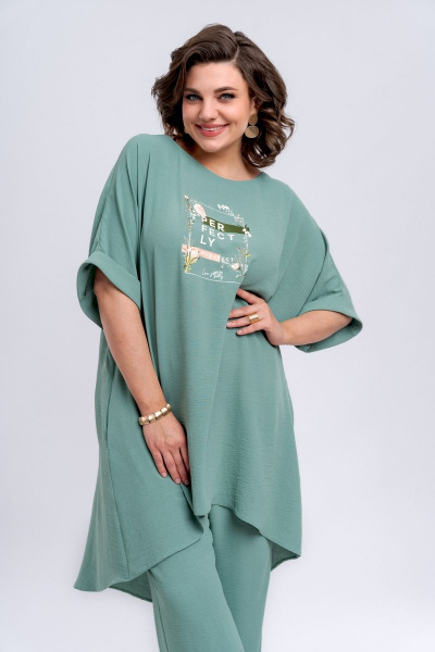 Комплект блузка и брюки из хлопка для летнего стиля на каждый день Almirastyle 292 - фото 6