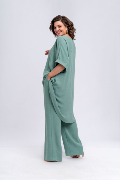 Комплект блузка и брюки из хлопка для летнего стиля на каждый день Almirastyle 292 - фото 4