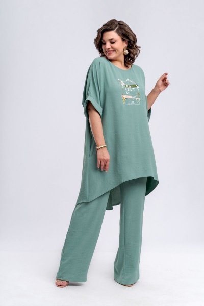 Комплект блузка и брюки из хлопка для летнего стиля на каждый день Almirastyle 292 - фото 1