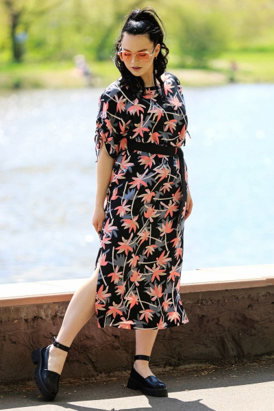 Платье: прямиого силуэта с вырезом и разрезами на боках MadameRita 5183 - фото 1