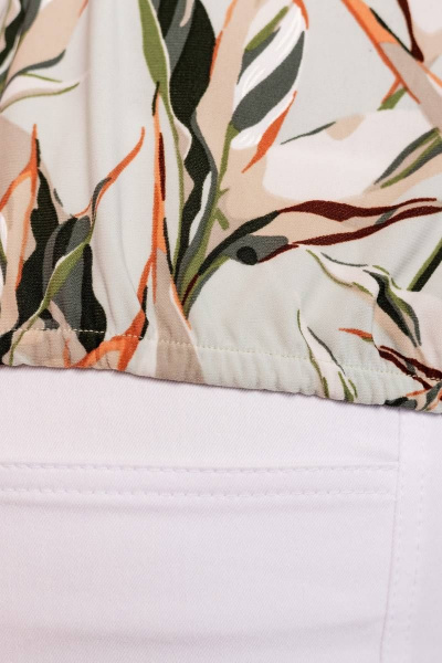 Блуза свободная из трикотажа и шифона для повседневных образов LindaLux 1-378/1 ласточки - фото 9