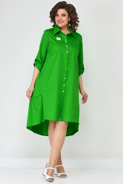 Летнее хлопковое платье с юбкой из воланов и карманами Solomeya Lux 887C - фото 1