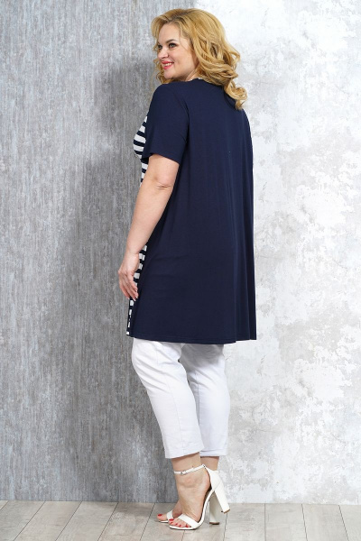 Туника расширенного силуэта из вискозы и трикотажа Медея и К 2154 - фото 7