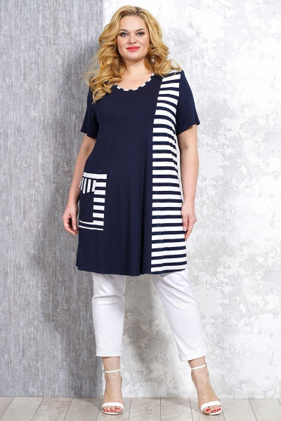 Туника расширенного силуэта из вискозы и трикотажа Медея и К 2154 - фото 6