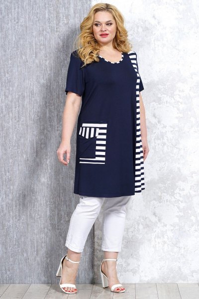 Туника расширенного силуэта из вискозы и трикотажа Медея и К 2154 - фото 5