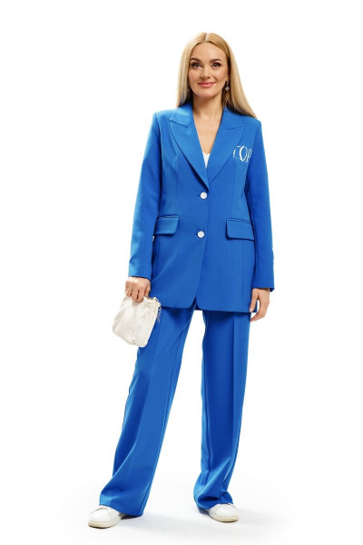 Облегающий комплект с жакетом, брюками и блузкой в деловом стиле Azzara 951В - фото 5