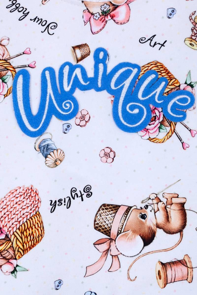 Платье для девочки из трикотажа с кружевом и принтом Bell Bimbo 192042 набивной - фото 3