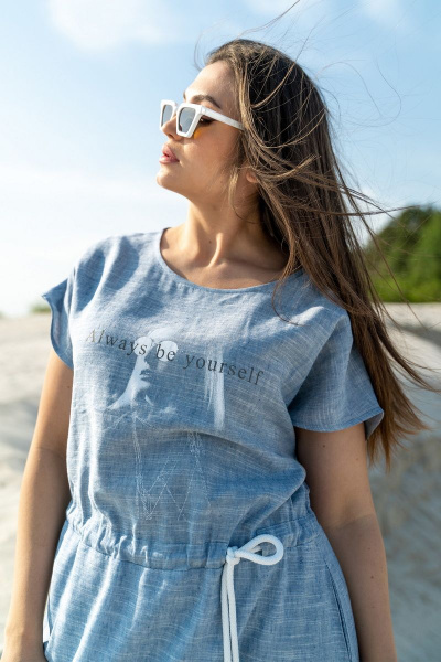 Платье Luna 108 голубой_меланж - фото 6