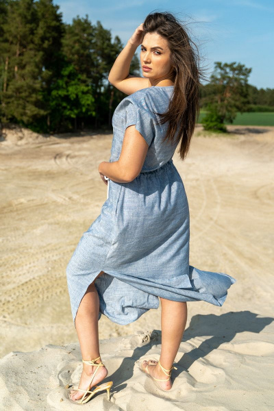 Платье Luna 108 голубой_меланж - фото 3