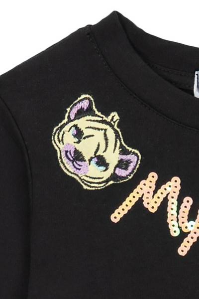 Джемпер из хлопка с принтом для девочки в повседневном стиле Bell Bimbo 192067 черный - фото 3