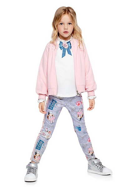 Жакет для девочки с высоким воротником и принтом сзади Bell Bimbo 192070 св.розовый - фото 2