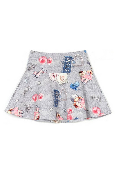 Юбка колокол из трикотажа с принтом и ремешком Bell Bimbo 192081 набивной - фото 3