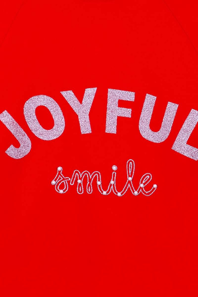 Джемпер с высоким воротом и принтом с надписью для девочки Bell Bimbo 192107 красный - фото 5