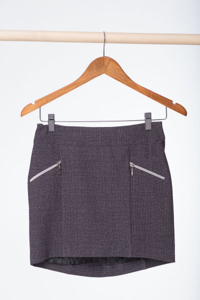 Юбка асимметричная из трикотажа с подкладкой Anelli 197 серый - фото 5