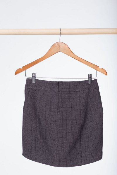 Юбка асимметричная из трикотажа с подкладкой Anelli 197 серый - фото 6