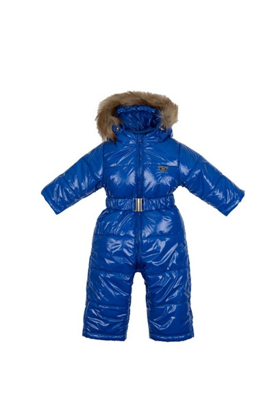 Зимний комбинезон для мальчика на синтепоне с мехом Bell Bimbo 193019 василек - фото 1