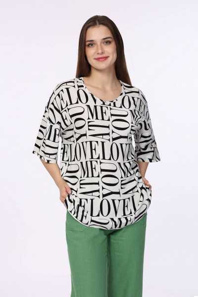 Туника Полинушка 117 черно-белый - фото 2