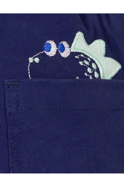 Брюки свободного кроя с принтом динозавра из твила Bell Bimbo 193139 т.синий - фото 4