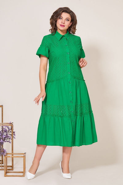 Платье летнее свободное хлопковое с вышивкой Mira Fashion 5275-6 - фото 1