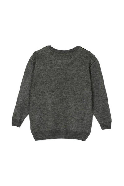 Демисезонный джемпер из хлопка и трикотажа, серый Bell Bimbo 198305 серый меланж - фото 2