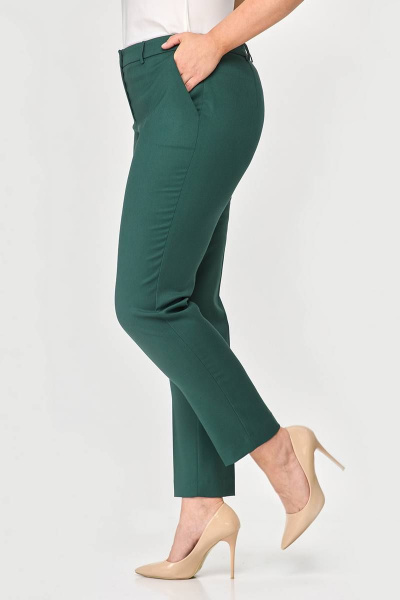 Классические брюки с карманами и ремнем Zlata 4426 зеленый - фото 6