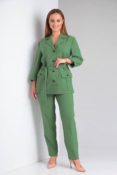 Брюки и жакет в стиле сафари для делового образа TVIN 7647 табак - фото 2