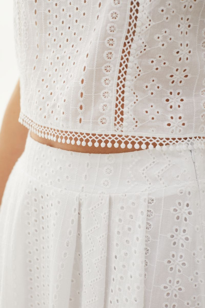 Топ и юбка из хлопка с вышивкой ришелье DAVA 170 - фото 9