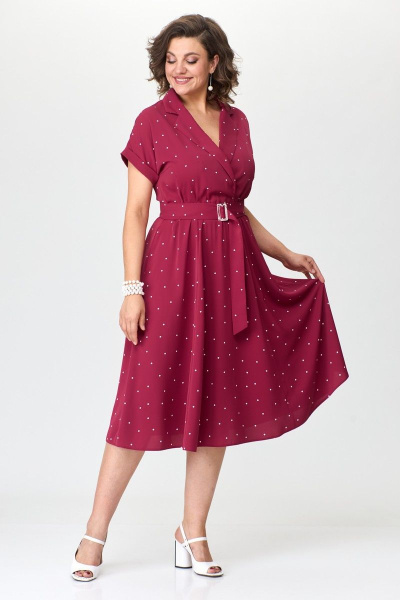 Платье T&N 7407 вишня/мелкий_горошек - фото 6