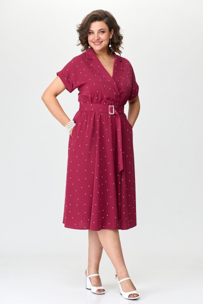 Платье T&N 7407 вишня/мелкий_горошек - фото 3
