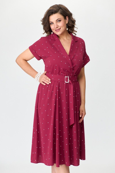 Платье T&N 7407 вишня/мелкий_горошек - фото 2