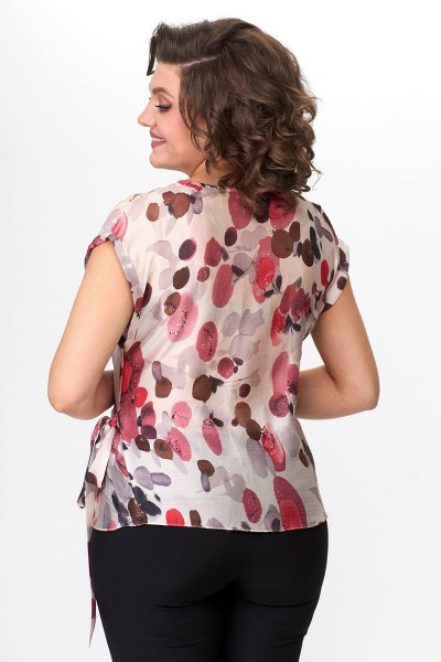 Блуза летняя свободная из текстиля с бантами Zlata 4165 - фото 7